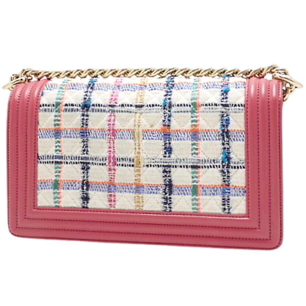 Chanel Bag Pink Shoulder Chain  Boy